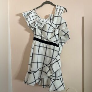 Self Portrait Frill Check Dress - UK 10/US 6